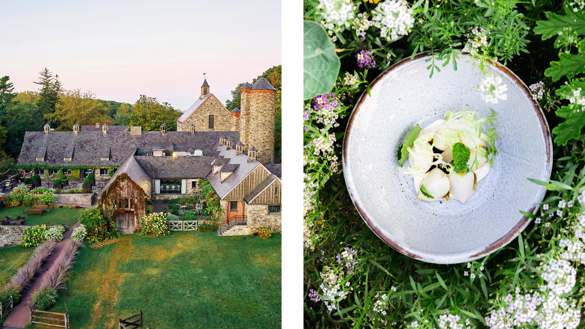 Blue Hill at Stone Barns farm and starter at Espace Old Mill - ©Alice Gao/Blue Hill at Stone Barns | ©Daphnée Caron/Espace Old Mill