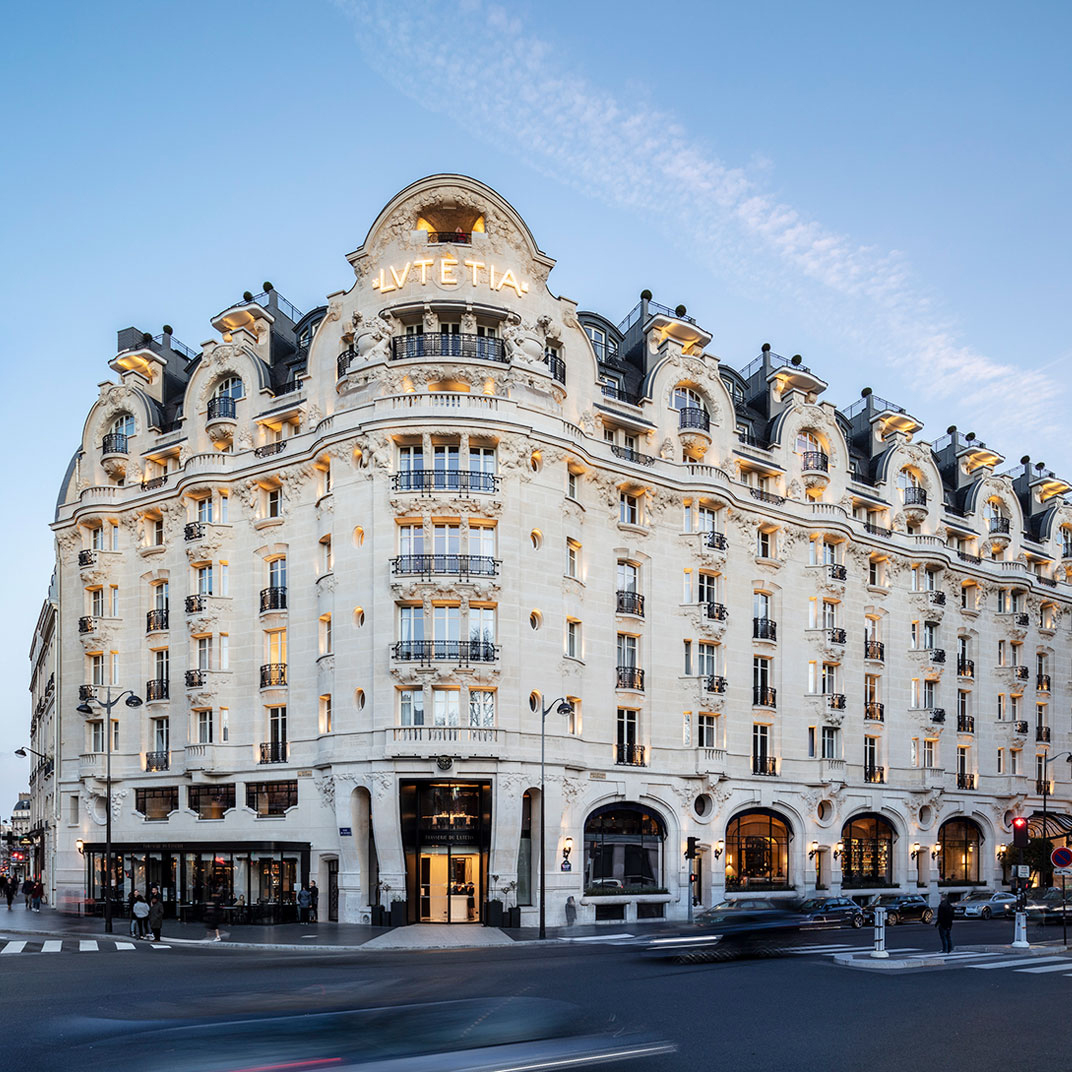 The Art Nouveau façade of Hôtel Lutetia, a landmark in Saint-Germain-des-Prés. © Mandarin Oriental Lutetia, Paris