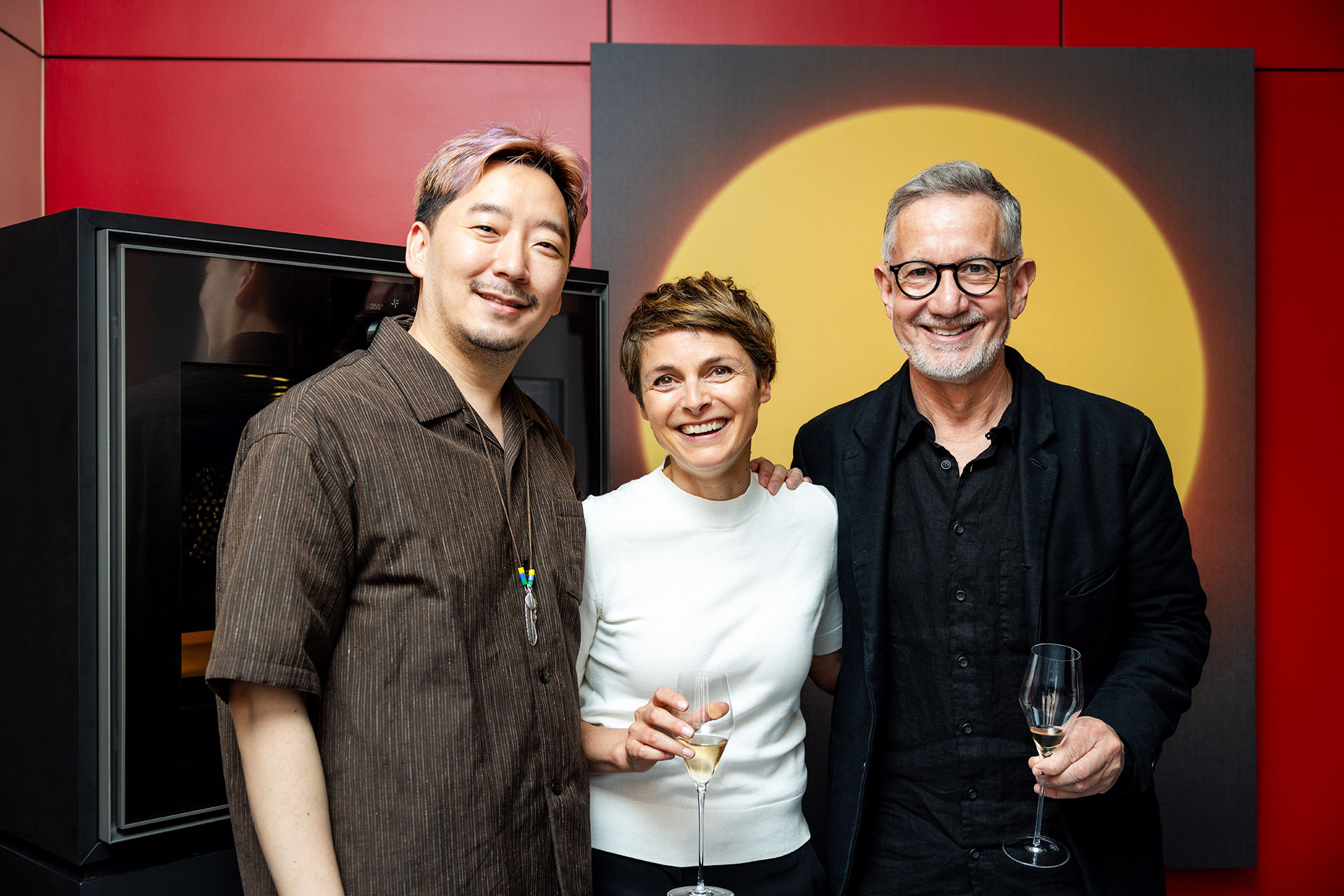 Chef Junghyun ‘JP’ Park of Atomix with Marine Danze and Peter Goetz of Gaggenau