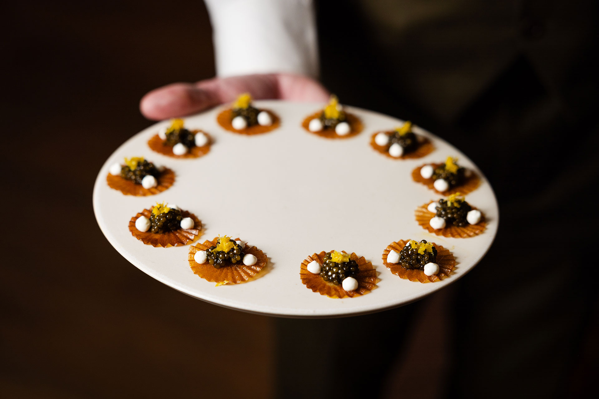 Bauhaus-inspired bites prepared by Quince