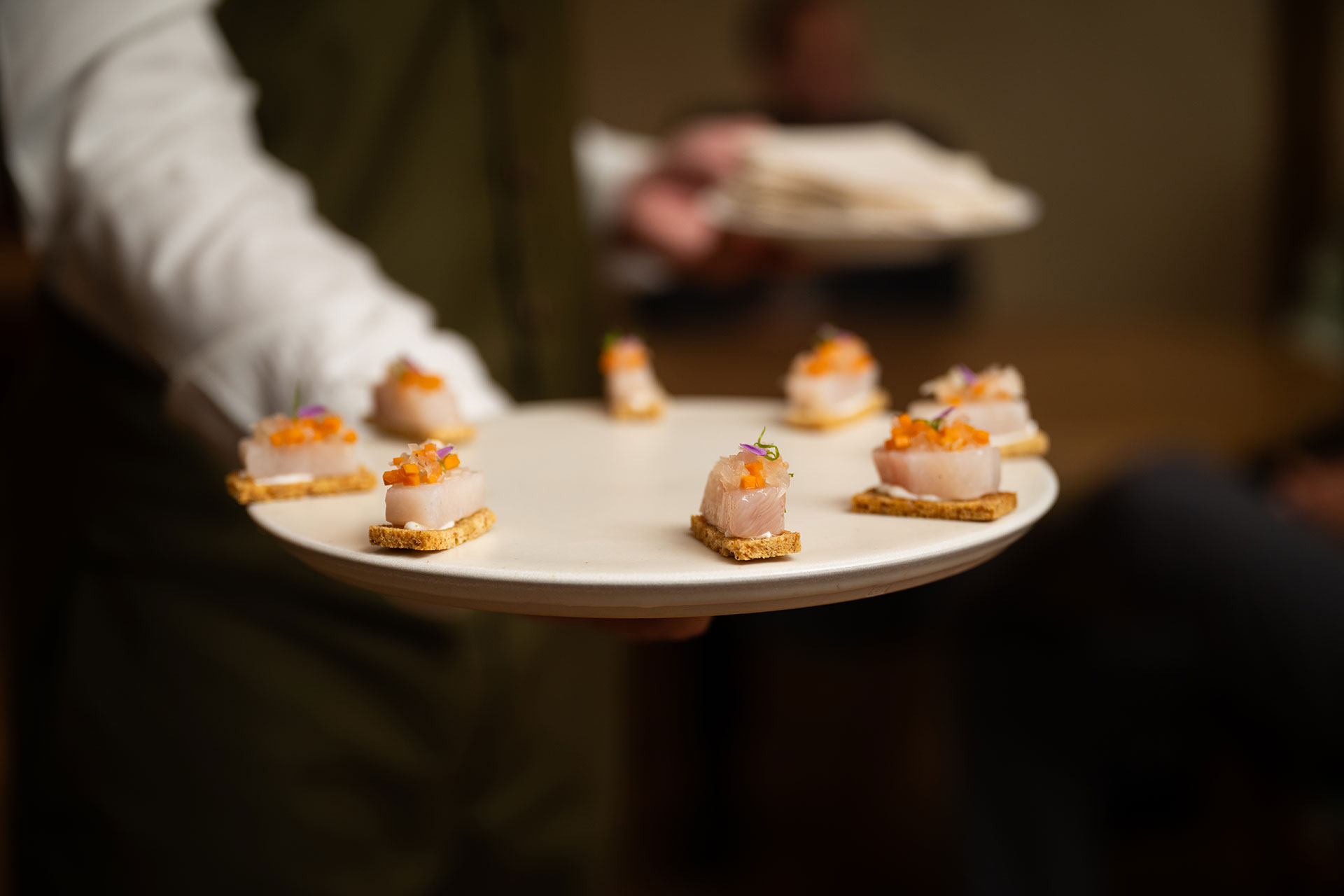 Bauhaus-inspired bites prepared by Quince