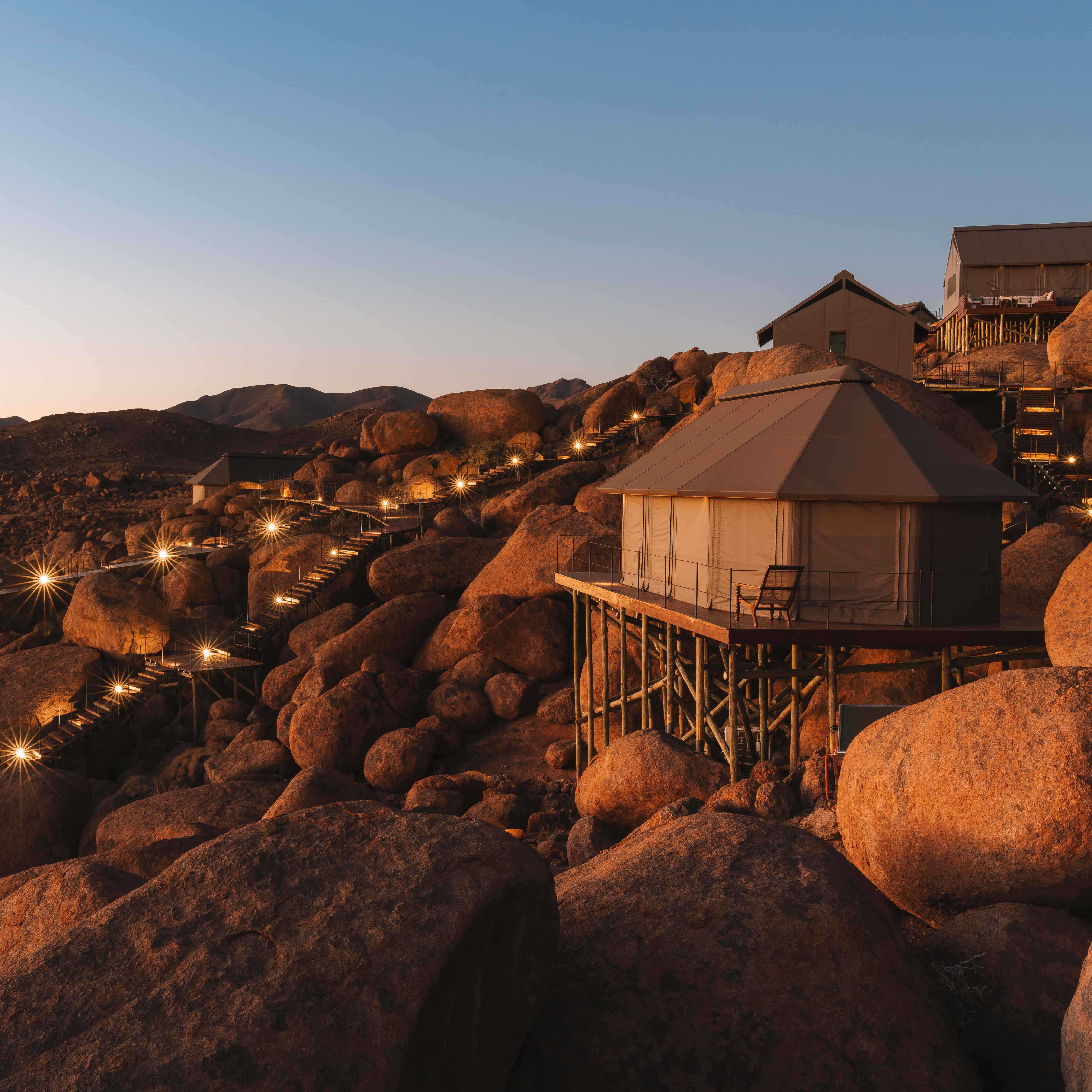 Zannier Sonop in Namibia, perched upon the boulders of the world's oldest desert.