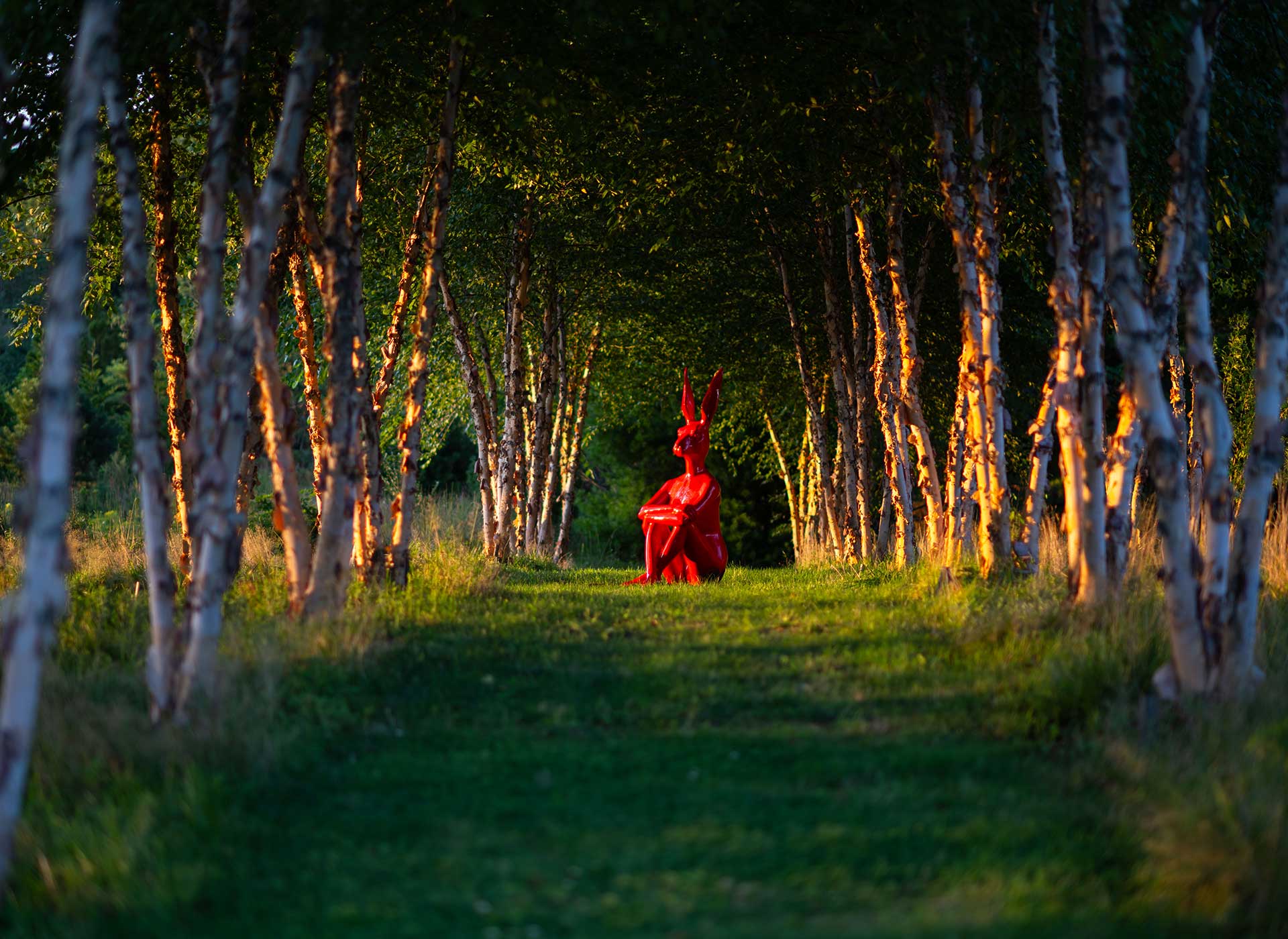 The scene at dusk