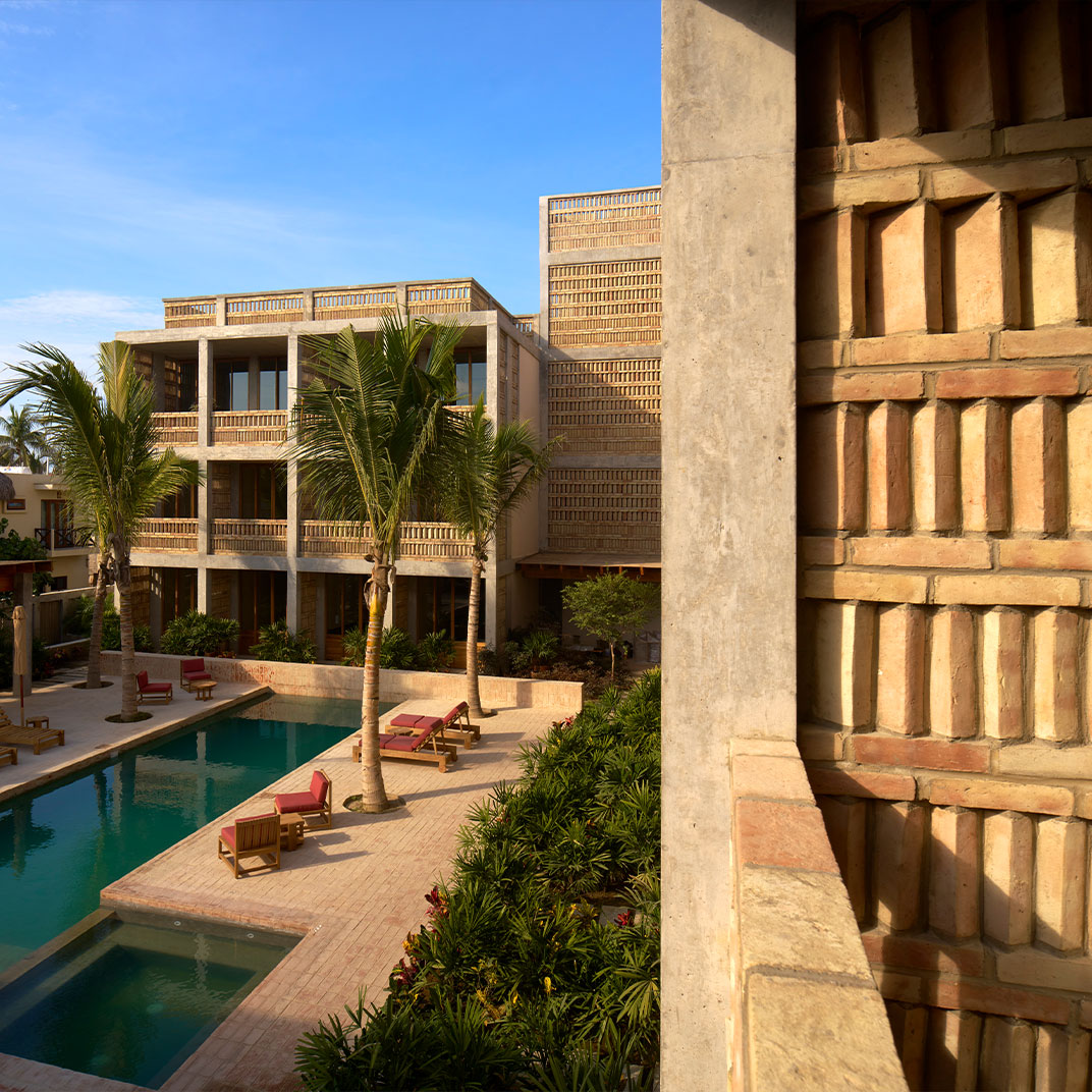 An abundance of communal spaces at Hotel Humano in Puerto Escondido.
