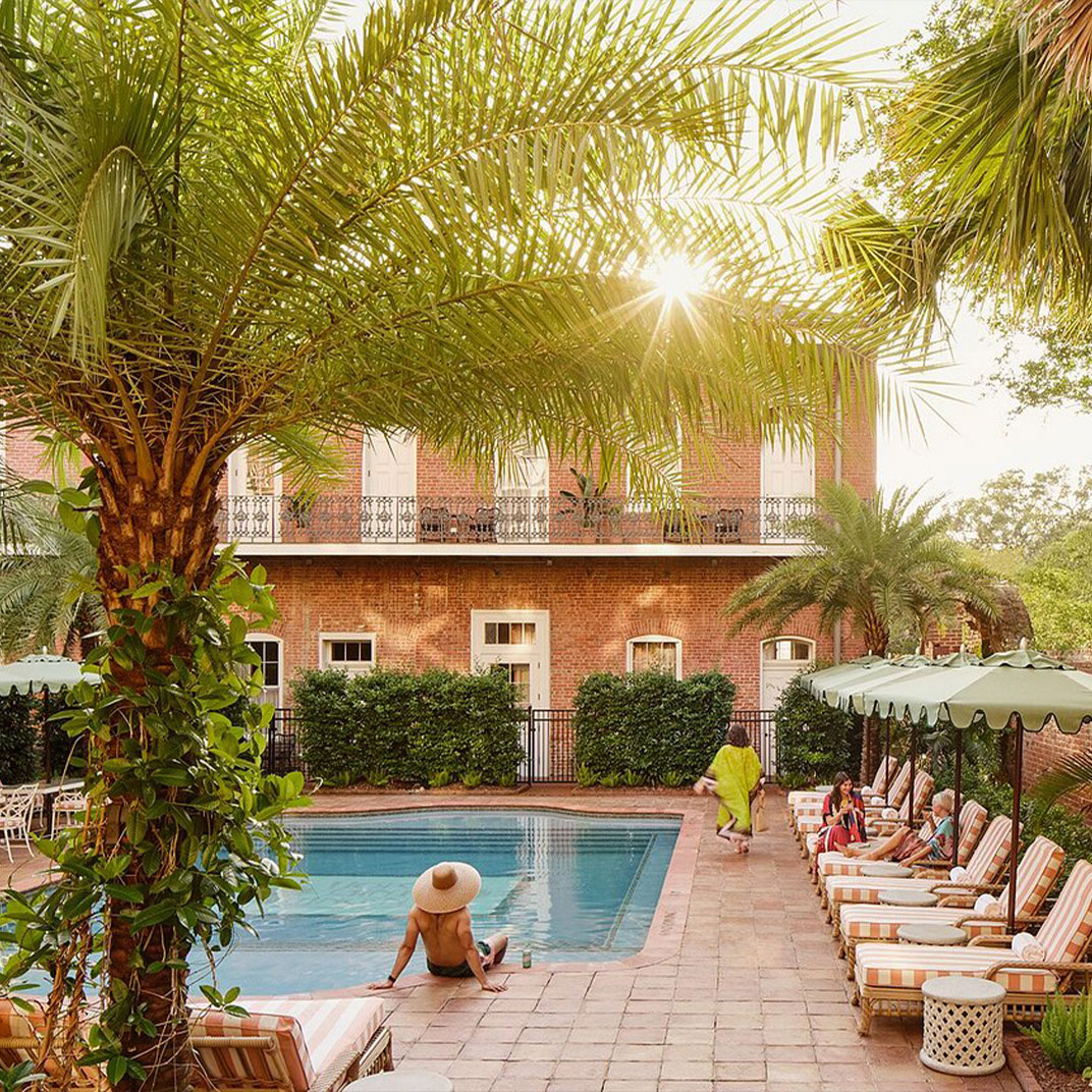 In the Lower Garden District, one of the many outdoor spaces that define Hotel Saint Vincent. ©Hotel Saint Vincent