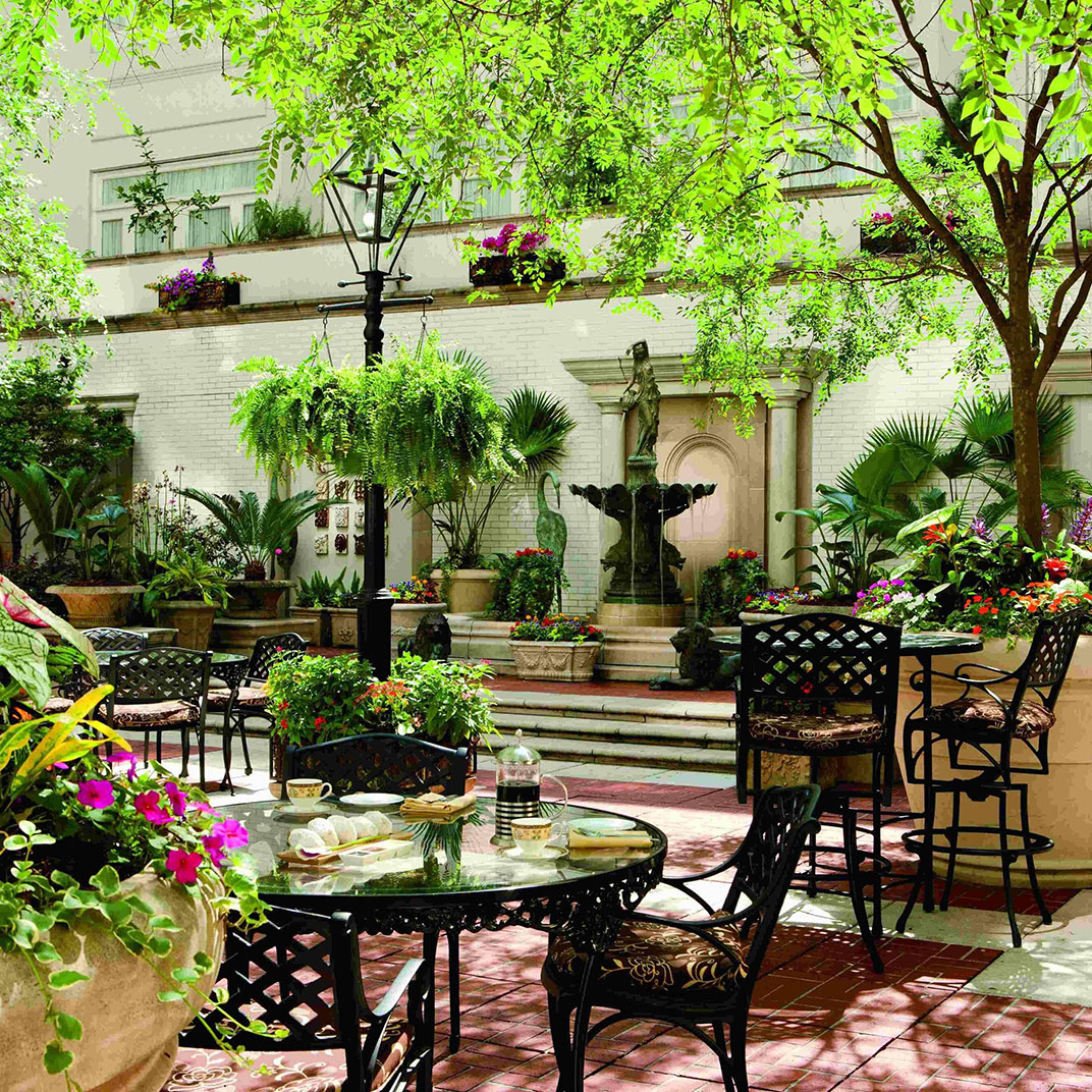 The serene courtyard at the Ritz-Carlton New Orleans, just above the hectic French Quarter. ©Ritz-Carlton
