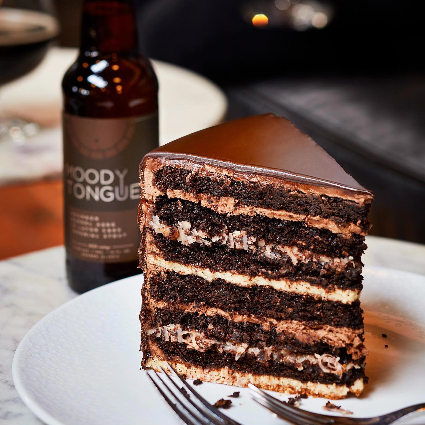 12-layer German Chocolate Cake is best enjoyed with 12 Layer Cake Imperial Stout. ©Moody Tongue/Moody Tongue