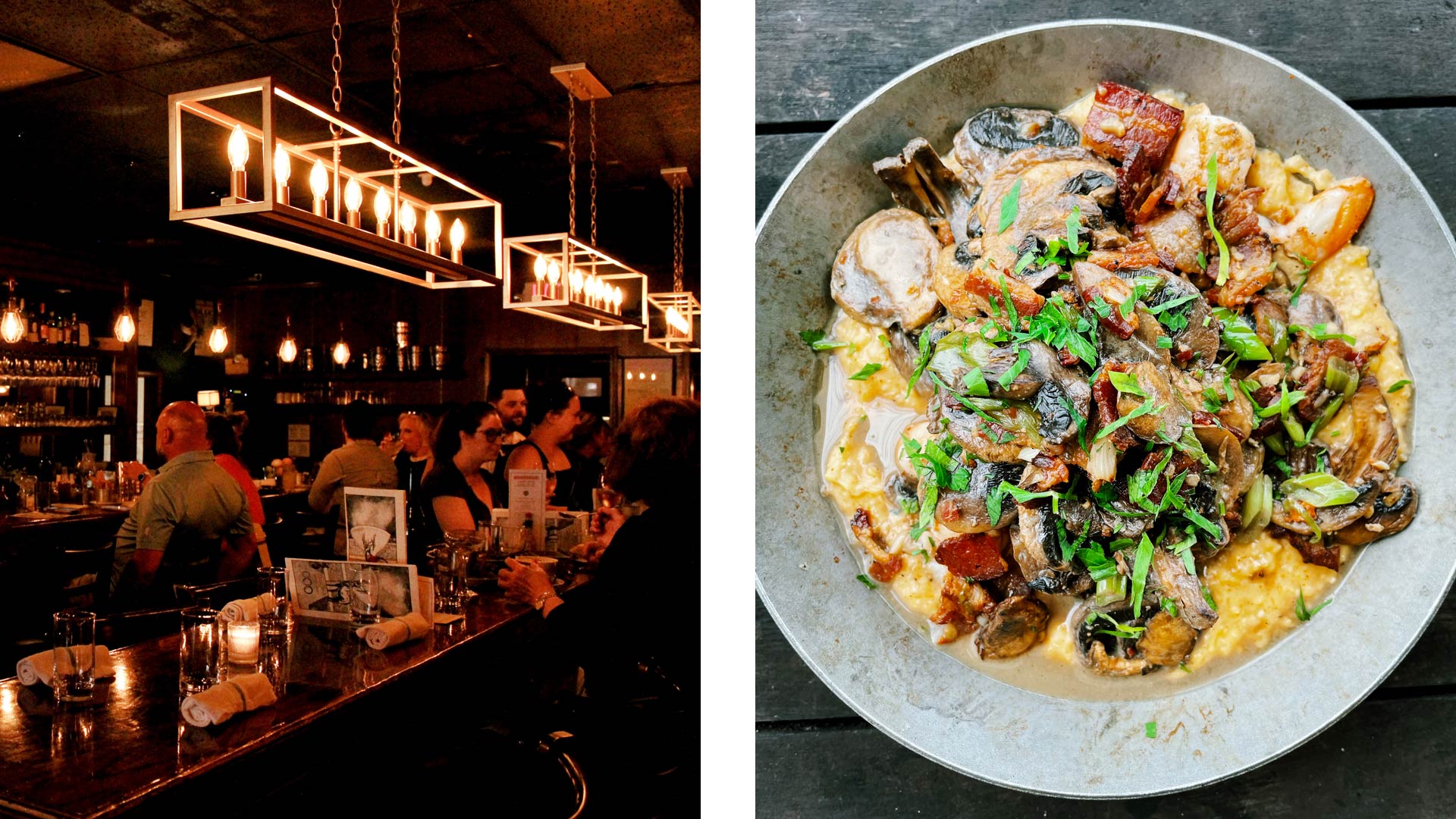 Lively crowd at Snackbar and City Grocery shrimp and grits - ©Bethany Moffett/Snackbar | ©MK Berger/City Grocery