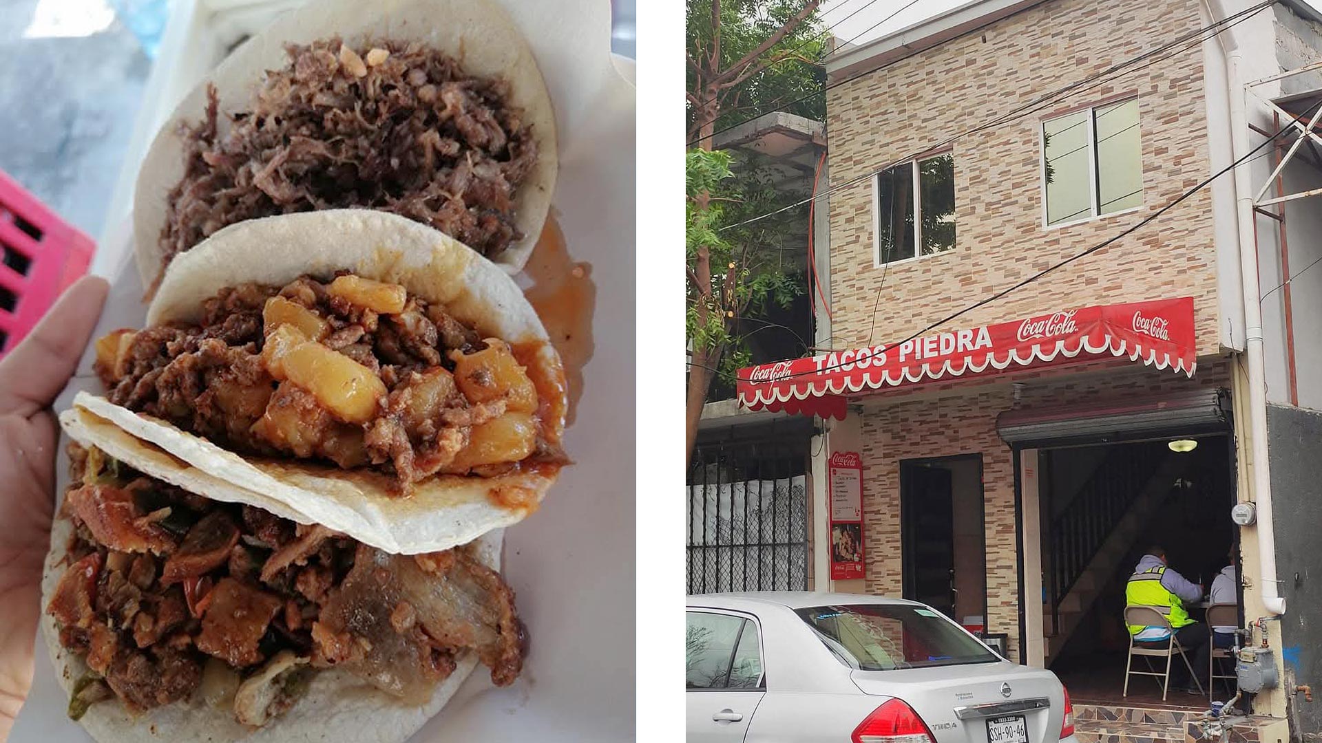 Breakfast tacos and front of Taco Piedra - ©Tacos Piedra 1