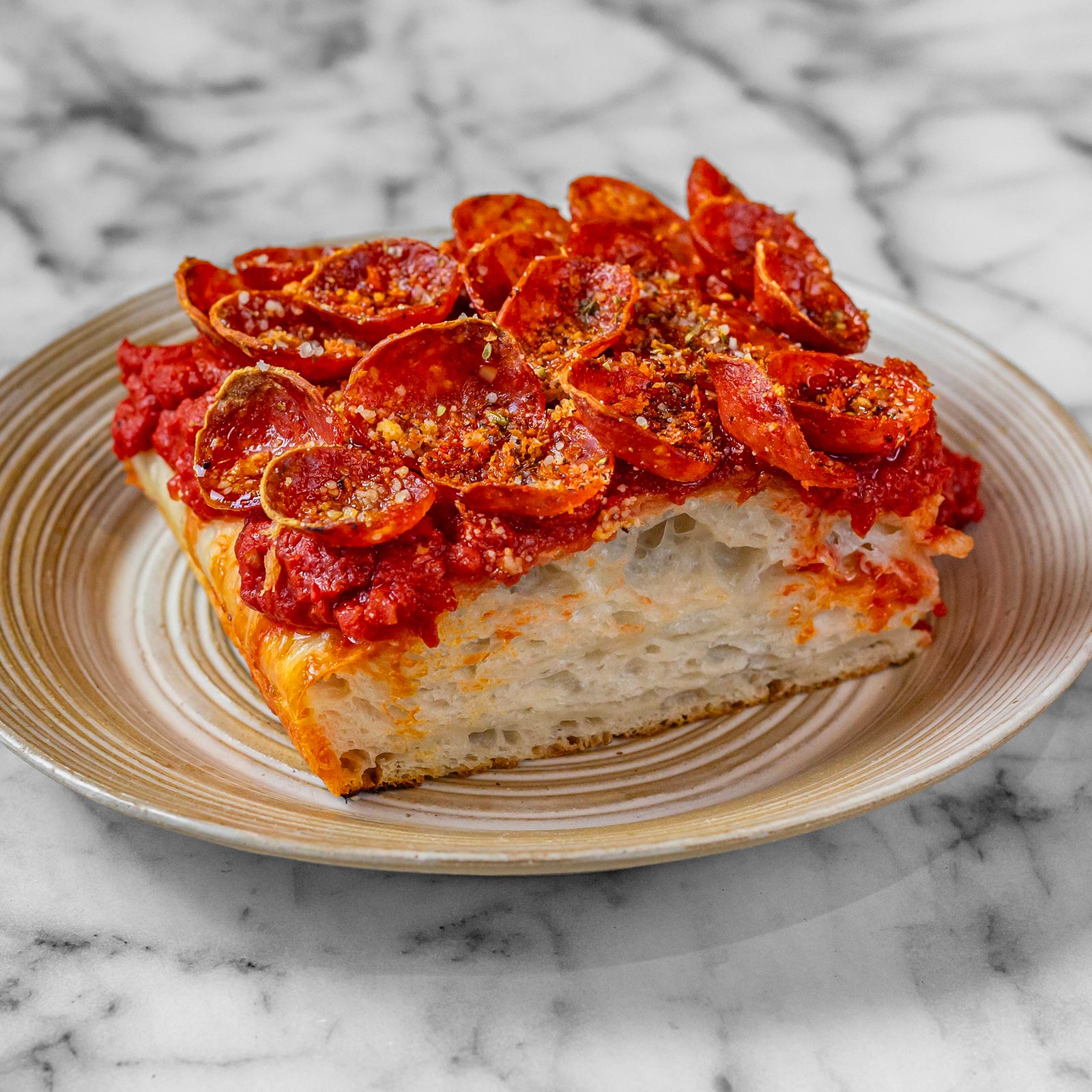 Pepperoni Sicilian sfincione - ©Michael Hanna /St. Vito Focacceria