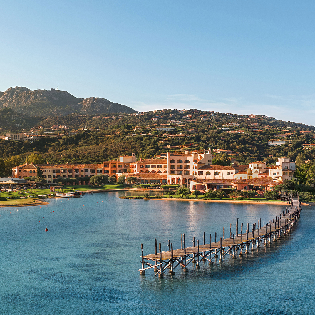 Hotel Cala di Volpe overlooking the bay in Costa Smeralda